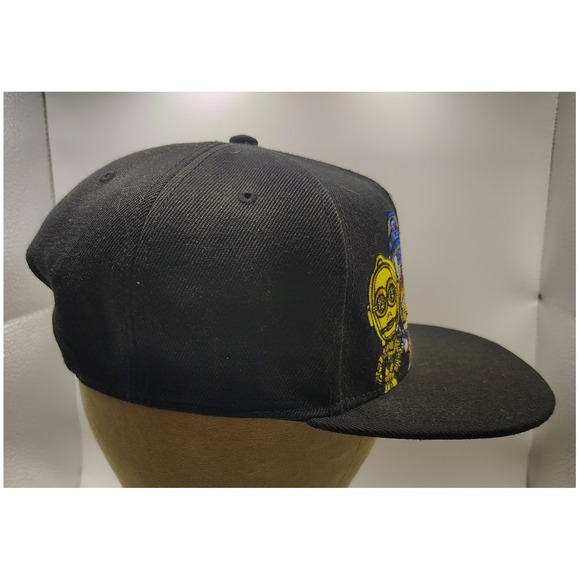 Star Wars Characters Embroidered Black Flat Brim Snapback Hat One Size - Picture 4 of 6